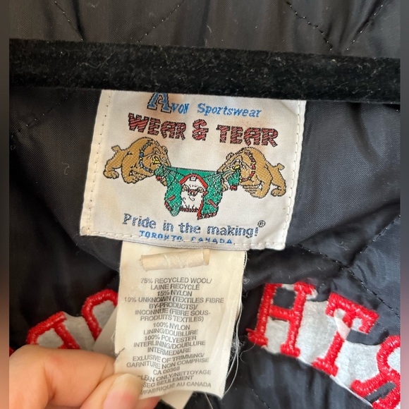 Avon Sportswear Wear & Tear Vintage Wool `North York Soccer team’ Varsity Jacket - Picture 14 of 16